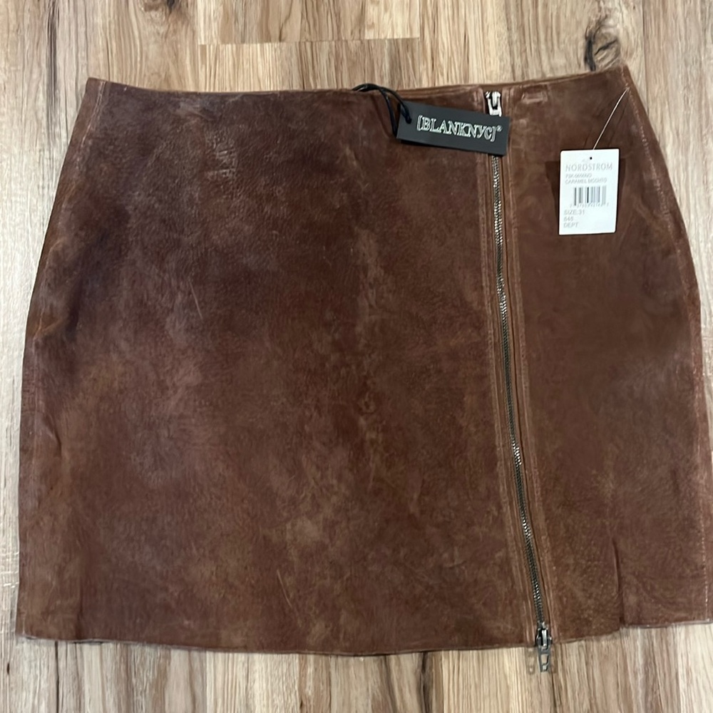 Brown suede skirt